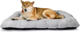 36 inch Dog Crate Bed Washable,Extra Soft Dog Crate Pad 36 x 24 fit Kennel or Cage with Anti-Slip Bottom Fluffy Plush Sleeping Mat for Large Medium Size Breeds Dogs, Grey