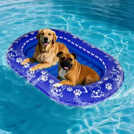 60''x42'' Pool Float for Dogs, Non-Slip Pet Floating Mat for Pool, Extra Large Inflatable Raft for Small/Medium/Large Dogs Up to 200lb, Lake & River - Heavy-Duty PVC, Scratch-Resistant Design