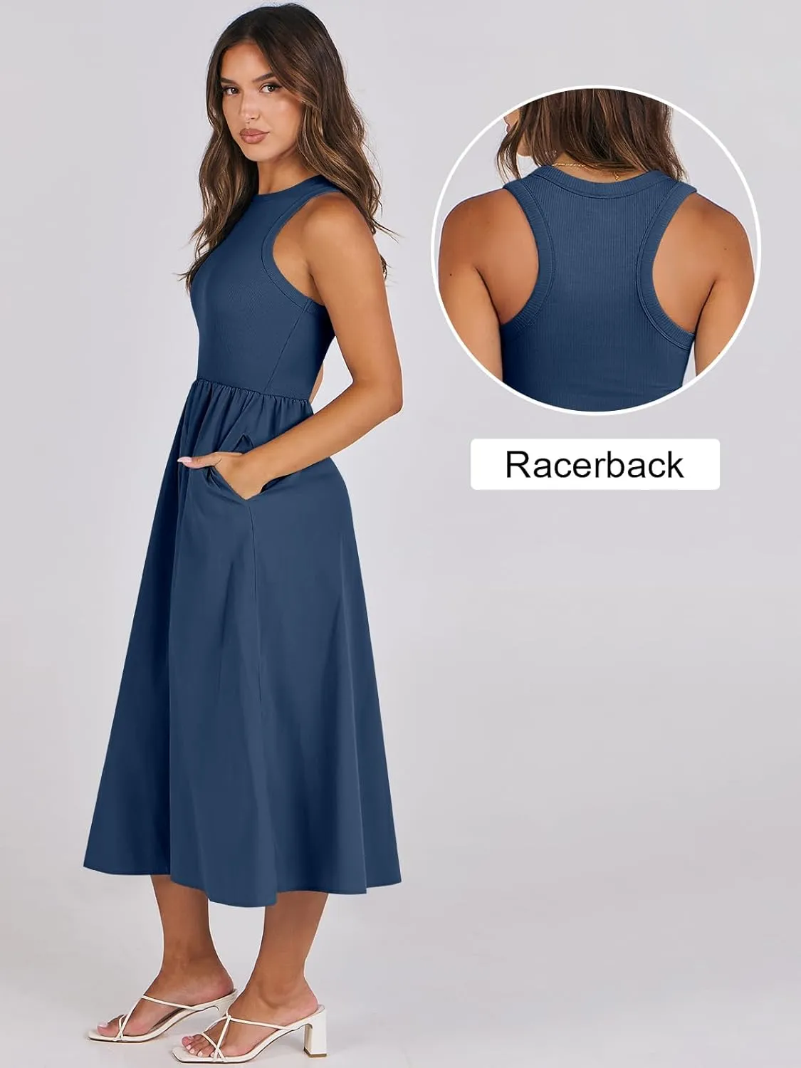 ANRABESS Womens 2025 Summer Casual Maxi Dress A line Tiered Flowy Short Sleeve Crewneck T Shirt Beach Travel Long Dresses
