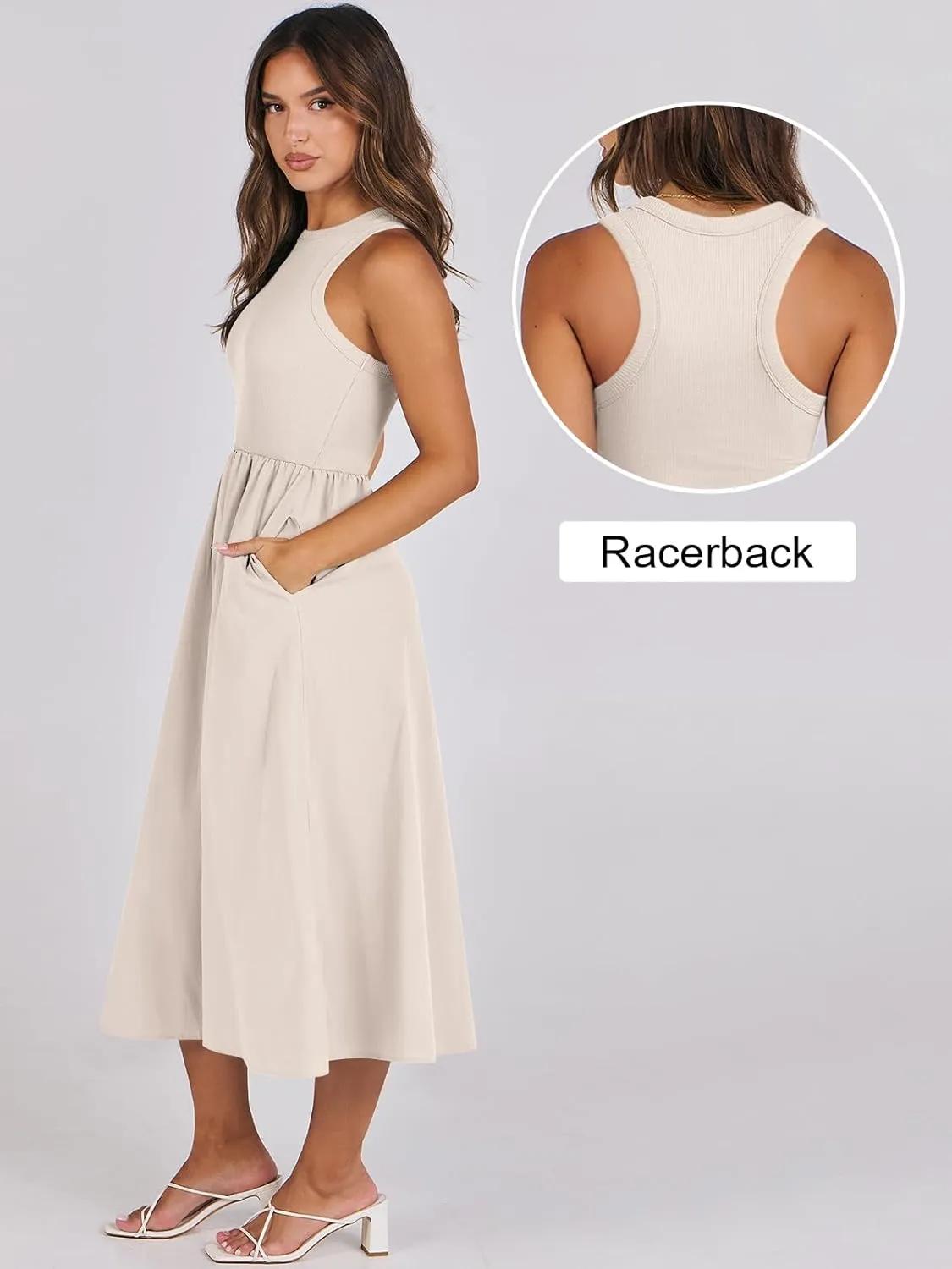 ANRABESS Womens 2025 Summer Casual Maxi Dress A line Tiered Flowy Short Sleeve Crewneck T Shirt Beach Travel Long Dresses