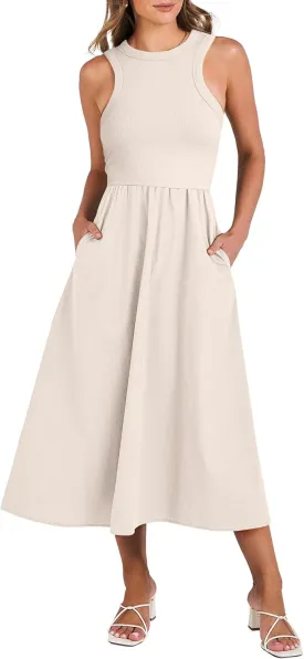 ANRABESS Womens 2025 Summer Casual Maxi Dress A line Tiered Flowy Short Sleeve Crewneck T Shirt Beach Travel Long Dresses