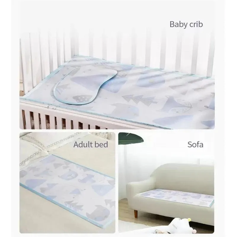 Baby Mattress Protector Multipurpose Mat-Blue-Large