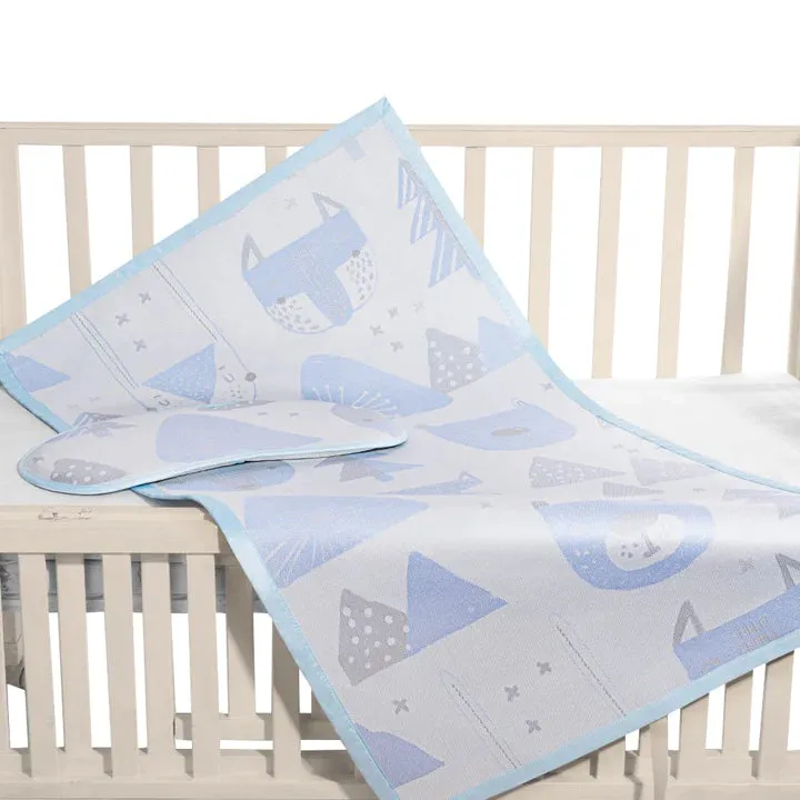 Baby Mattress Protector Multipurpose Mat-Blue-Medium