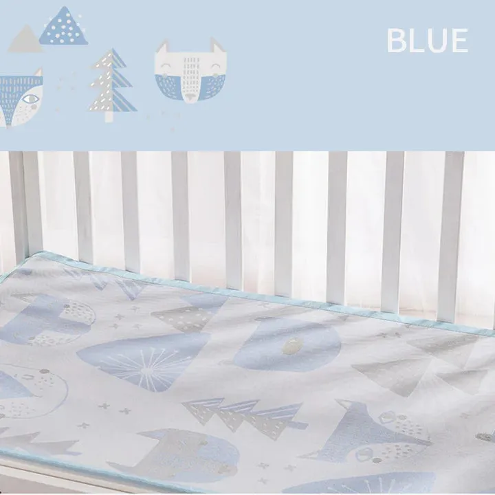 Baby Mattress Protector Multipurpose Mat-Blue-Medium