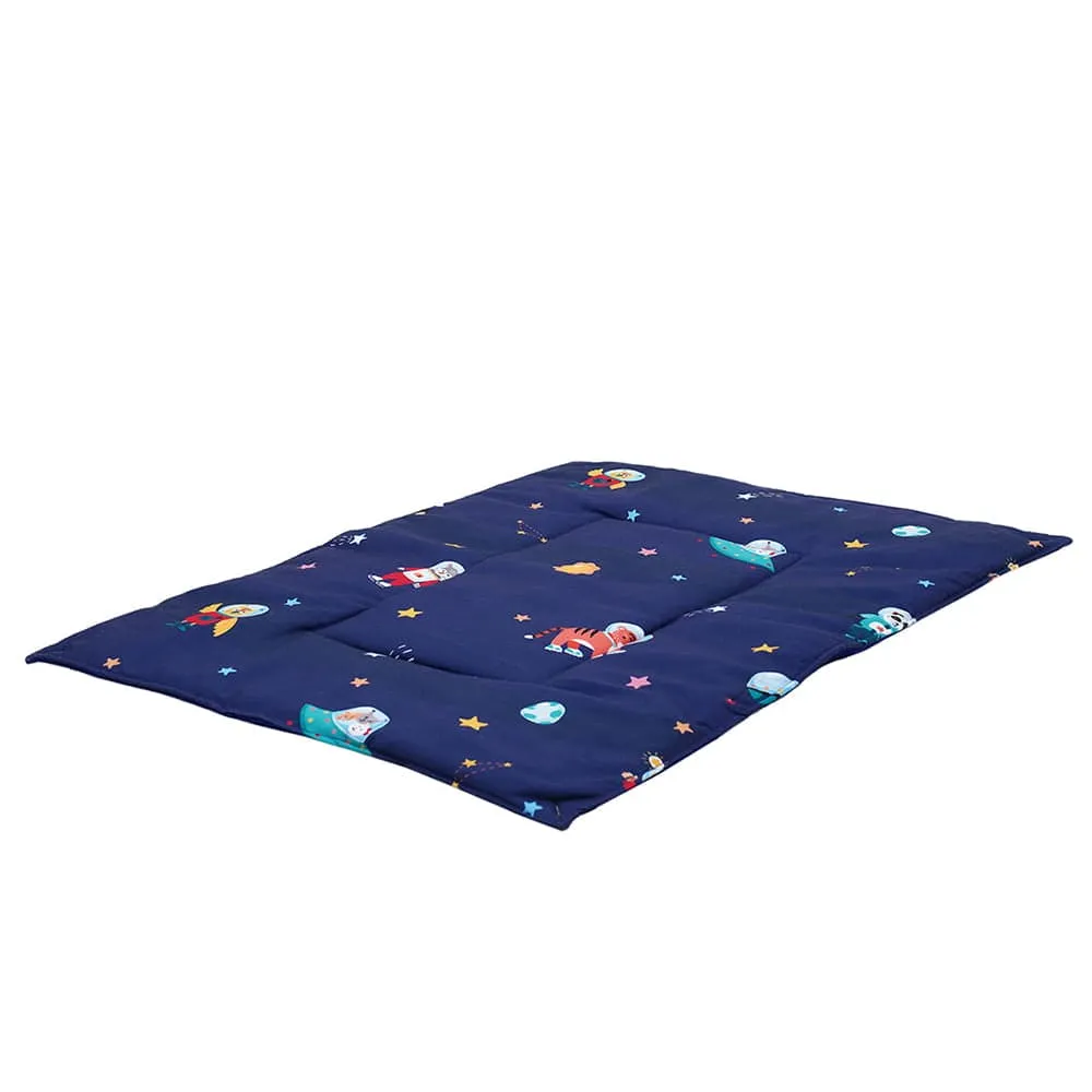 Baby Moo Spaceship 3 Quilted Cotton And 1 Attachable Waterproof Diaper Changing Sheet Set - Blue