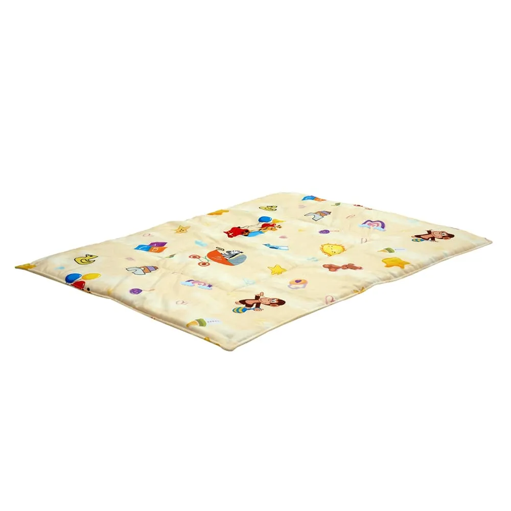 Baby Moo Zebra in Pram 3 Quilted Cotton And 1 Attachable Waterproof Diaper Changing Sheet Set - Yellow