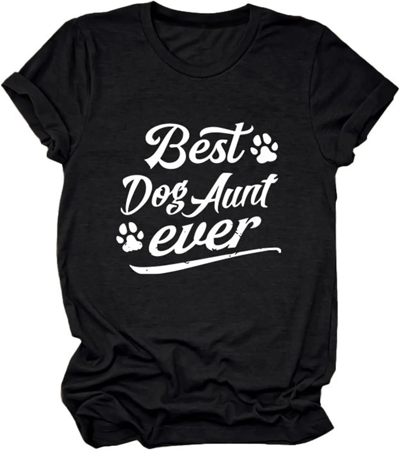 Best Dog Aunt Ever Shirt Pet Lover Graphic T-Shirts for Women Casual Summer Tops Funny Animal Lover Tees