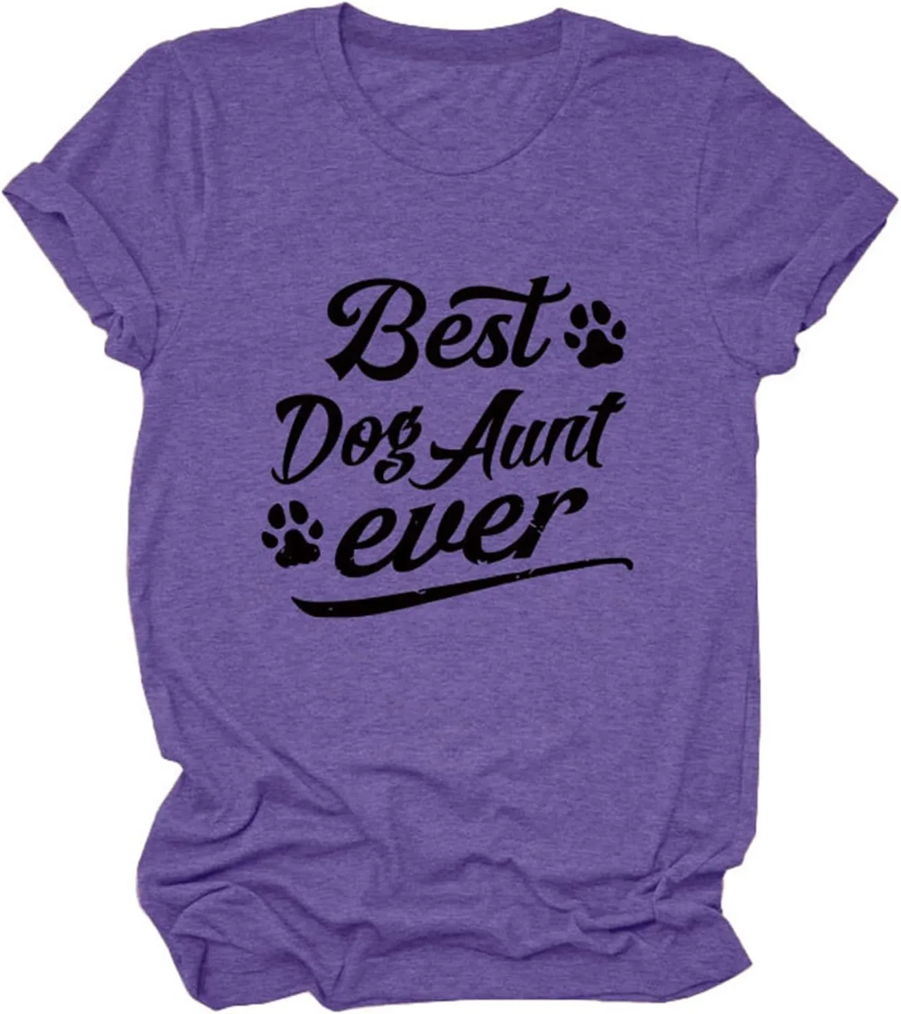 Best Dog Aunt Ever Shirt Pet Lover Graphic T-Shirts for Women Casual Summer Tops Funny Animal Lover Tees