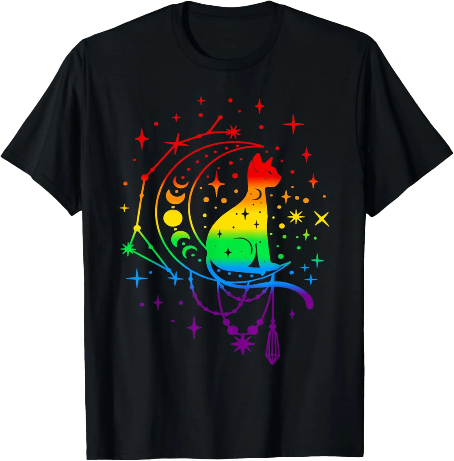 Cat Astrology Rainbow Gay Pride LGBT Flag Cat Lover Gift T-Shirt