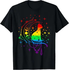 Cat Astrology Rainbow Gay Pride LGBT Flag Cat Lover Gift T-Shirt