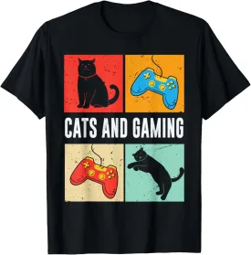 Cats And Gaming For The Cat Lover Gamer Video Game Player T-Shirt