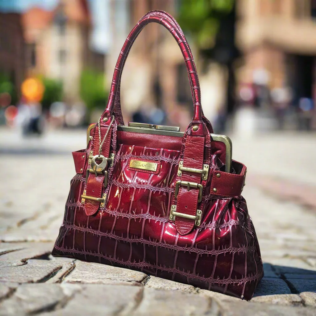 Claudia Canova Red Top Handle Bag