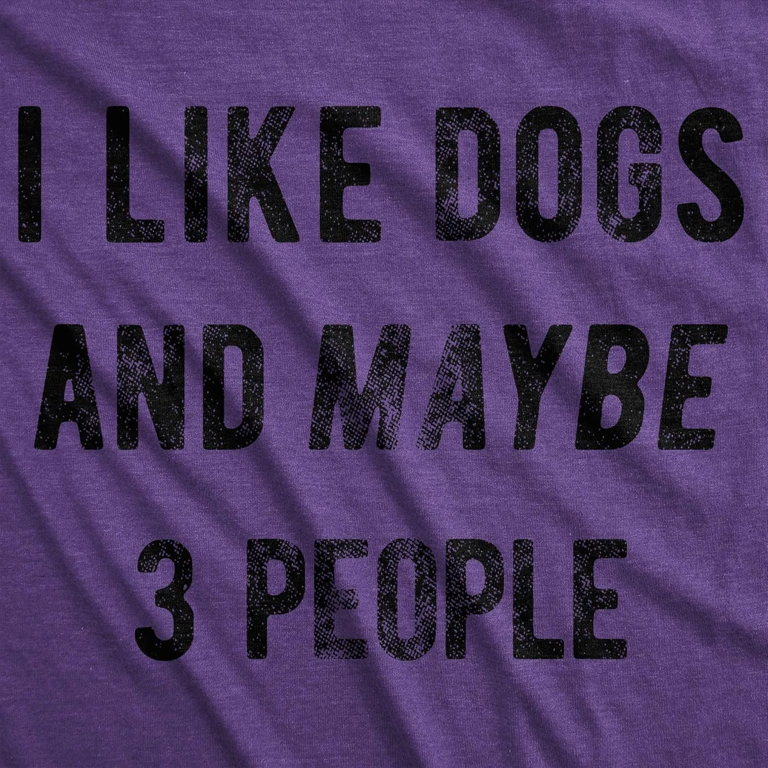 Crazy Dog Womens I Like Dogs and Maybe 3 People T Shirt Funny Graphic Novelty Tee Puppy Dog Parent Shirt