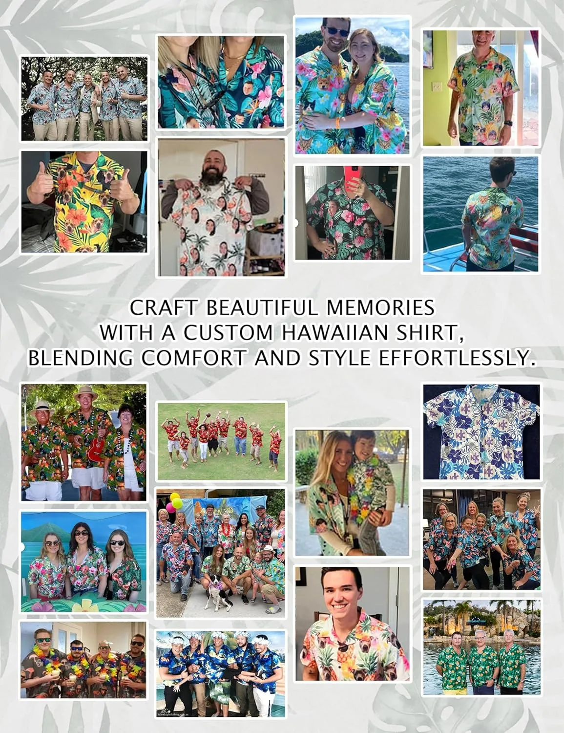 Custom Hawaiian Shirt with Face Photo Picture for Men Women Kids Youth Adult, Tropical Personalized Hawaiian Shirts Gift
