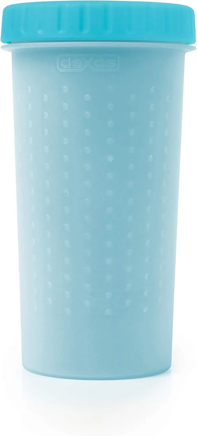 Dexas MudBuster Portable Pet Cleaning Kit with Dog Paw Washer, Pet Bathing Brush, Microfiber Towel, Large, Blue