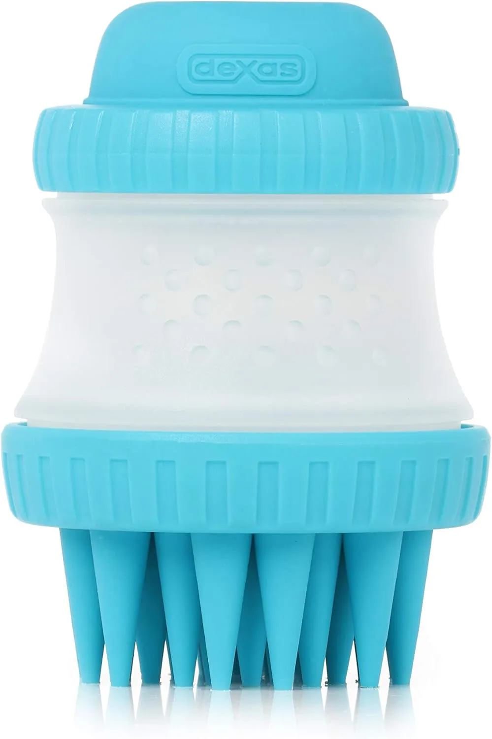 Dexas MudBuster Portable Pet Cleaning Kit with Dog Paw Washer, Pet Bathing Brush, Microfiber Towel, Large, Blue