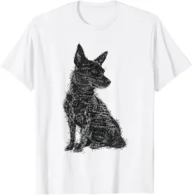 Dog Abstract Motif Drawing Artwork Animal Dog T-Shirt