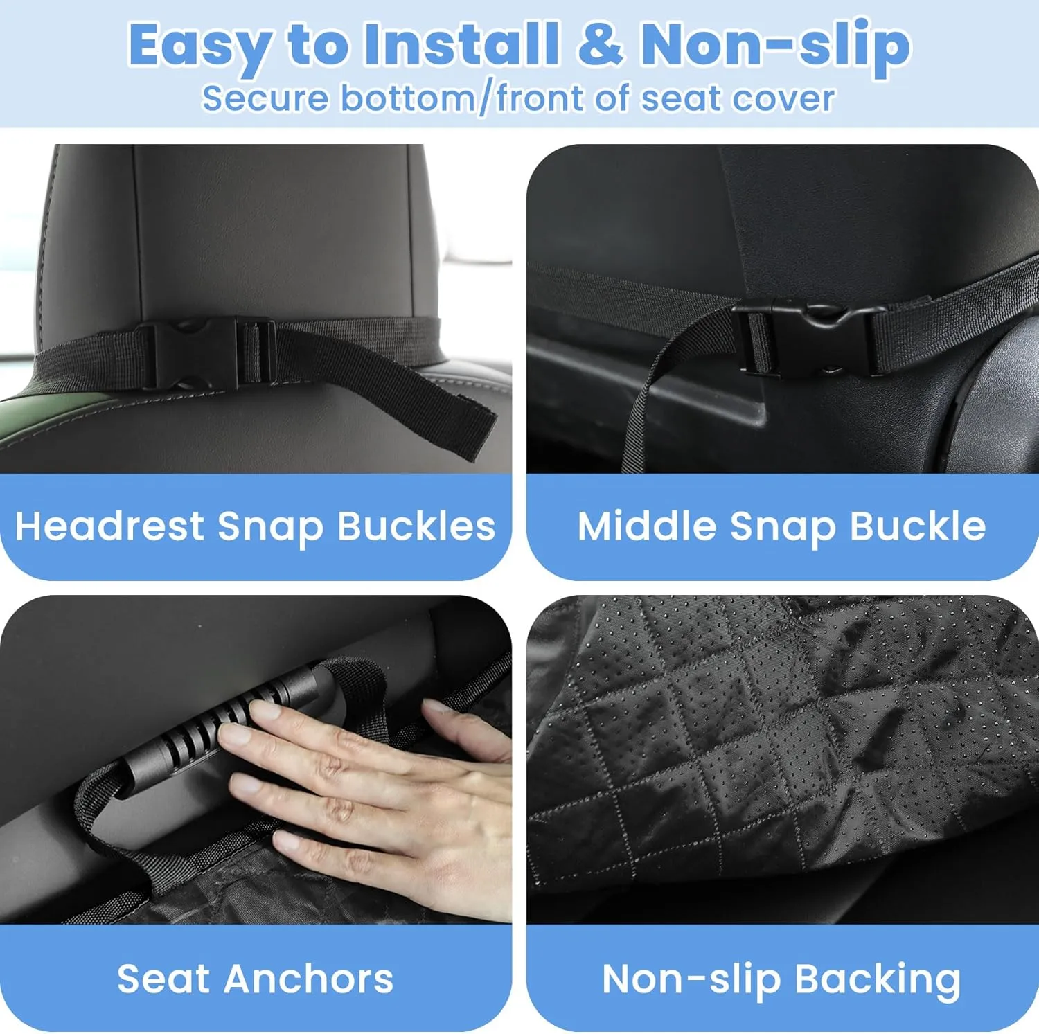 Dog Car Seat Covers, Waterproof Front Seat Cover for Dogs, Scratch-Proof, Nonslip Pet Passenger Seat Cover Protector, Universal Fit for Cars Trucks SUVs, Standard Size, Dark Coffee