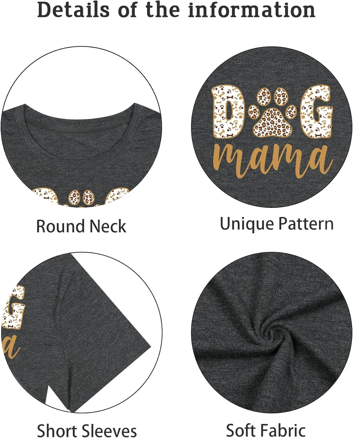Dog Mom Shirt Women Funny Dog Paw Graphic Letter Print Tee Shirts Pets Lover Short Sleeve Tops