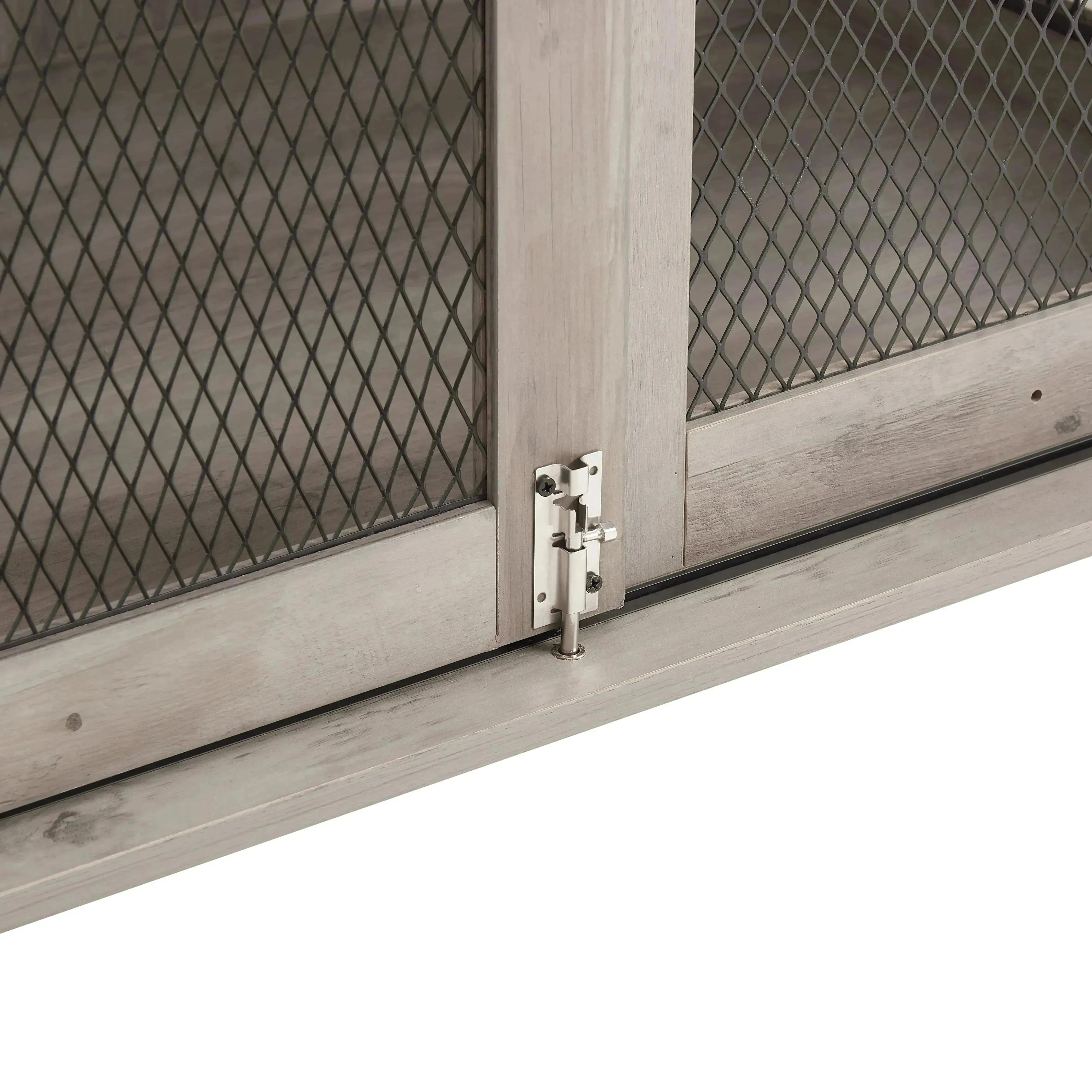 Farmhouse Dog Crate with Sliding Barn Door, Gray Wash