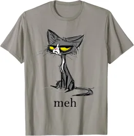 Funny Meh Cat Gift for Cat Lovers T-Shirt