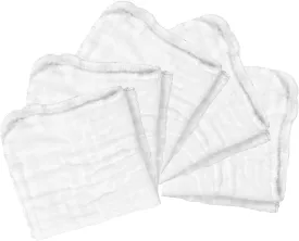 green sprouts Reusable Muslin Cloths made from Organic Cotton (5 pack) |Reusable Baby Wipes | Without Formaldehyde or Azo Dyes | Multi-purpose, Pre-Washed, Machine Washable One Size, White Set, 5 pack