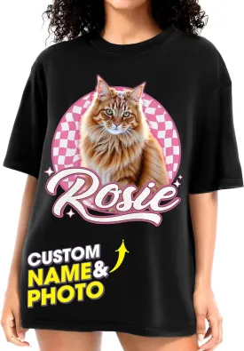 H-DEWALL Custom Shirts Custom Bootleg Rap Shirt for Him Custom Face Shirt with Photo Pet Custom Tees Gift for Dog Cat Lover