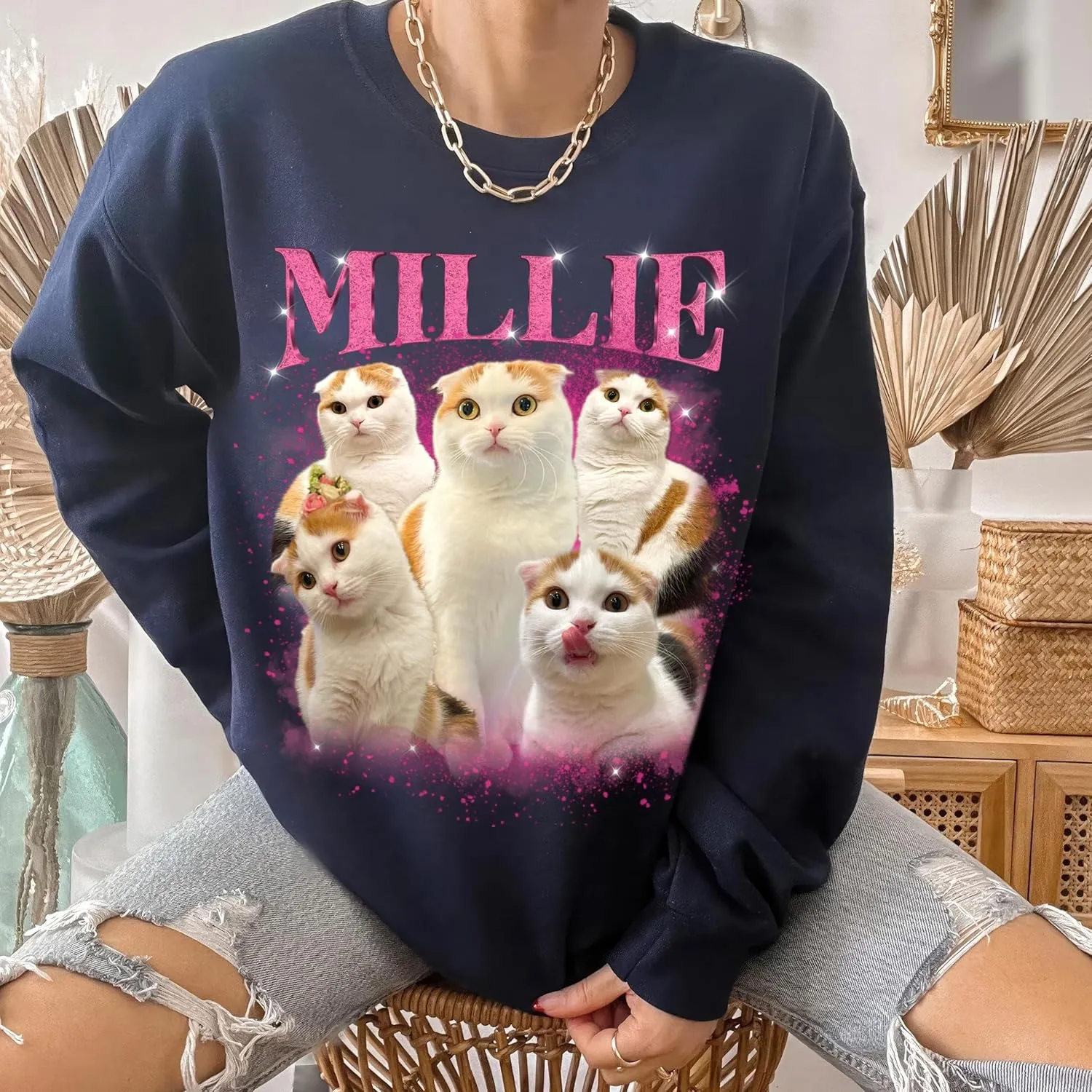 H-DEWALL Custom Shirts Custom Bootleg Rap Shirt for Him Custom Face Shirt with Photo Pet Custom Tees Gift for Dog Cat Lover