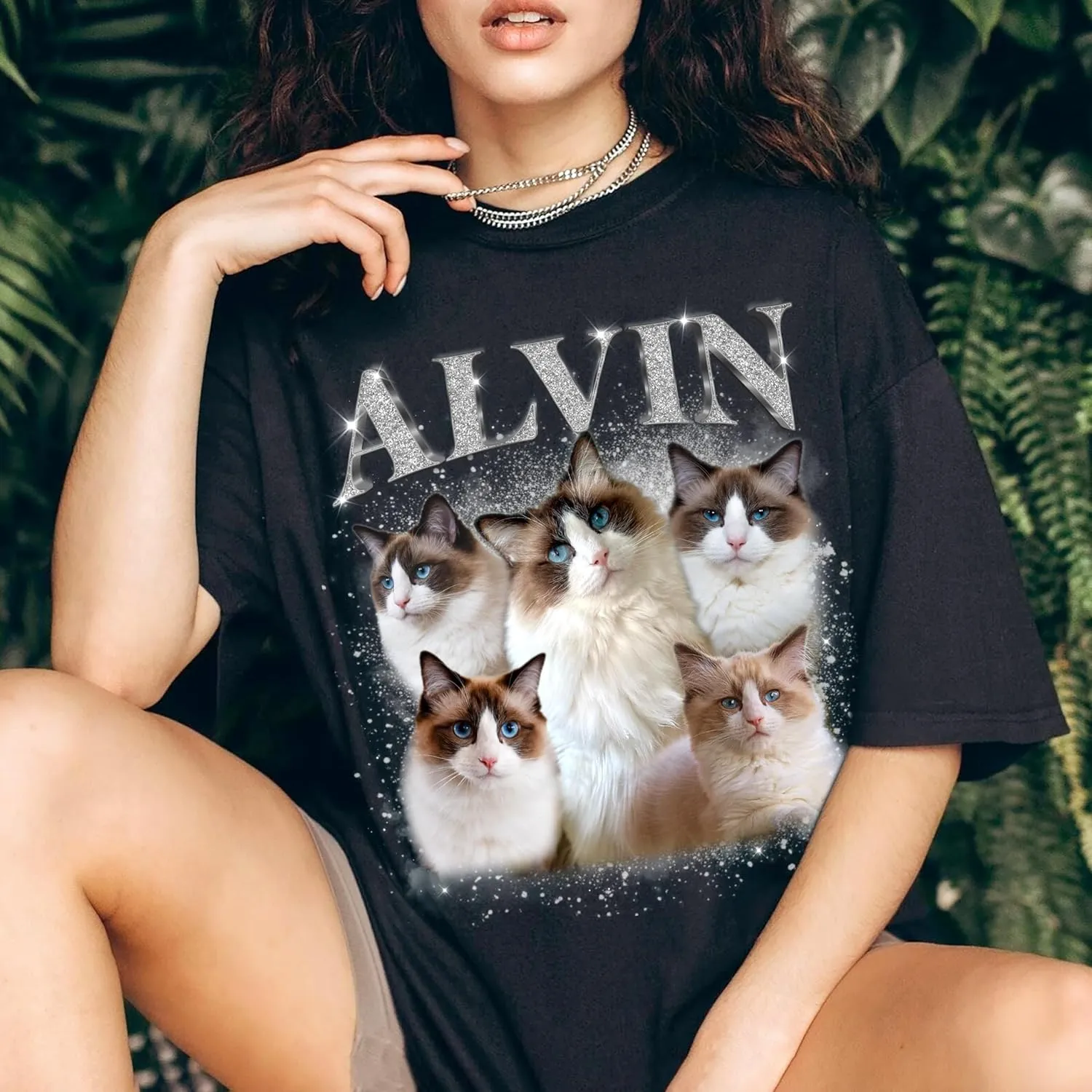 H-DEWALL Custom Shirts Custom Bootleg Rap Shirt for Him Custom Face Shirt with Photo Pet Custom Tees Gift for Dog Cat Lover