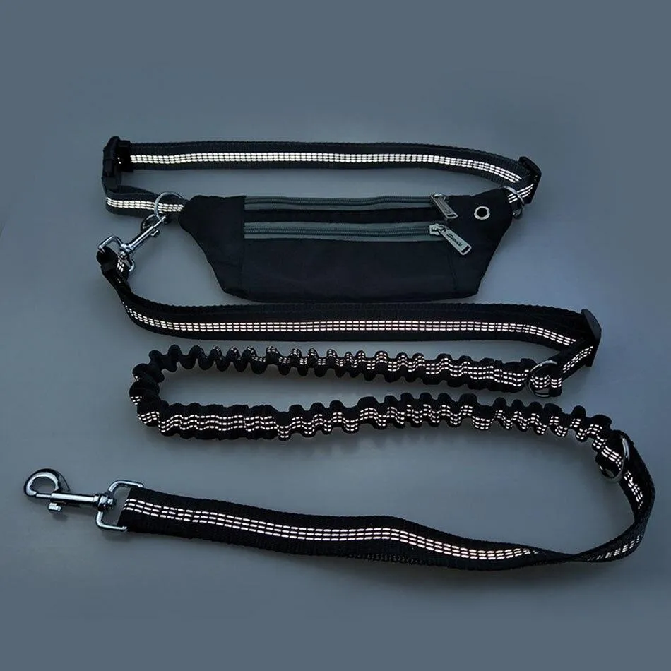 Hands Free Dog Leash - Phone Storage Compartment - Running Clip