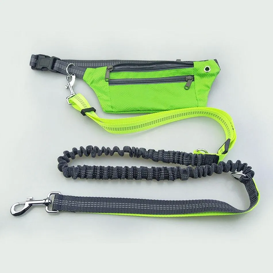 Hands Free Dog Leash - Phone Storage Compartment - Running Clip