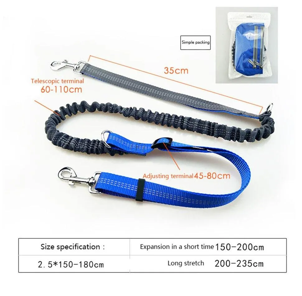 Hands Free Dog Leash - Phone Storage Compartment - Running Clip