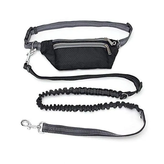 Hands Free Dog Leash - Phone Storage Compartment - Running Clip