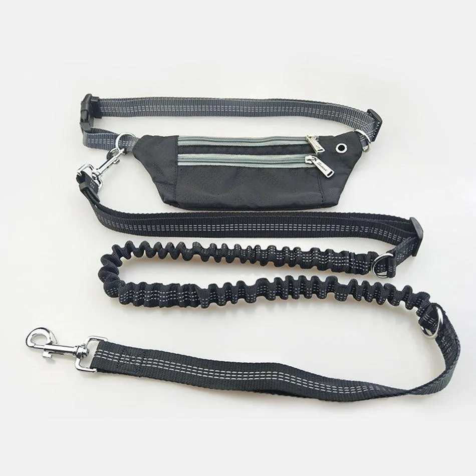 Hands Free Dog Leash - Phone Storage Compartment - Running Clip