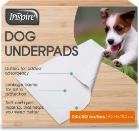 Inspire White Disposable Underpads 60ct for Incontinence Chair or Bed Pads Potty Training for Babies and Elderly | Puppy Pads Pee Pad for Dogs (30" x 24")