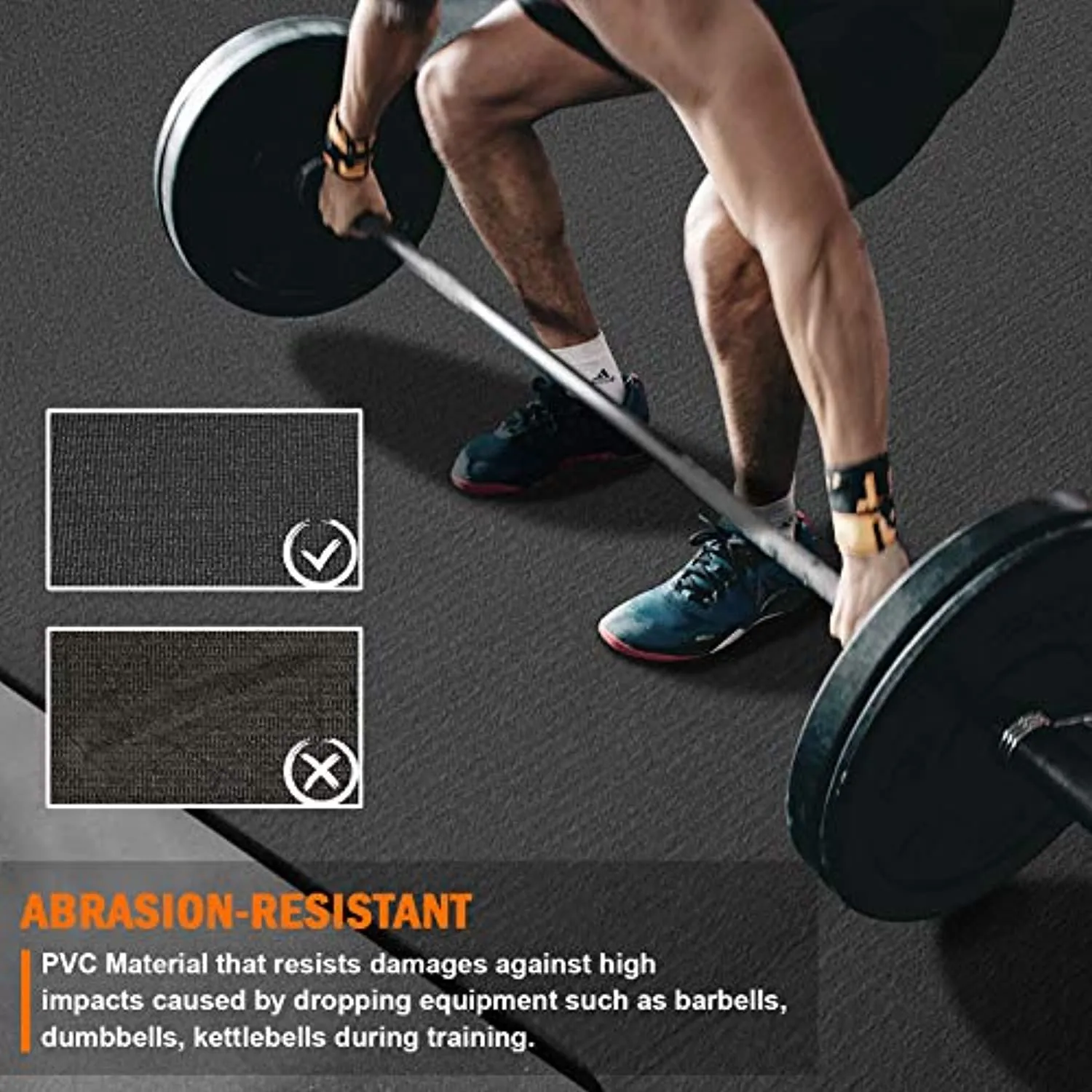 Large Exercise Mat 8'x5'x7mm Workout Mat for Home Gym Mats Exercise Gym Flooring Rubber Fitness Mat Large Yoga Mat Cardio Mat for Weightlifting, Jump Rope, MMA, Stretch, Plyo, HIIT, Shoe-Friendly