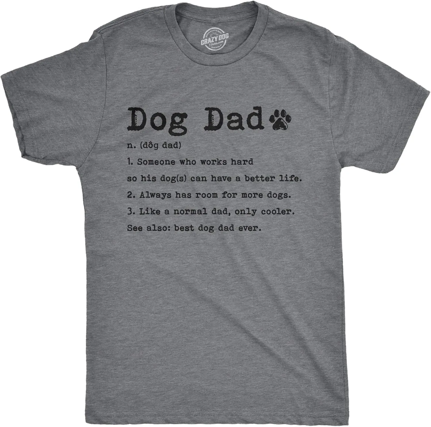 Mens Dog Dad Definition T Shirt Funny Fathers Day Pet Puppy Animal Lover Graphic Tee