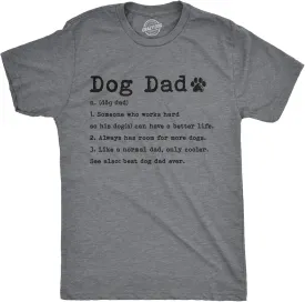 Mens Dog Dad Definition T Shirt Funny Fathers Day Pet Puppy Animal Lover Graphic Tee