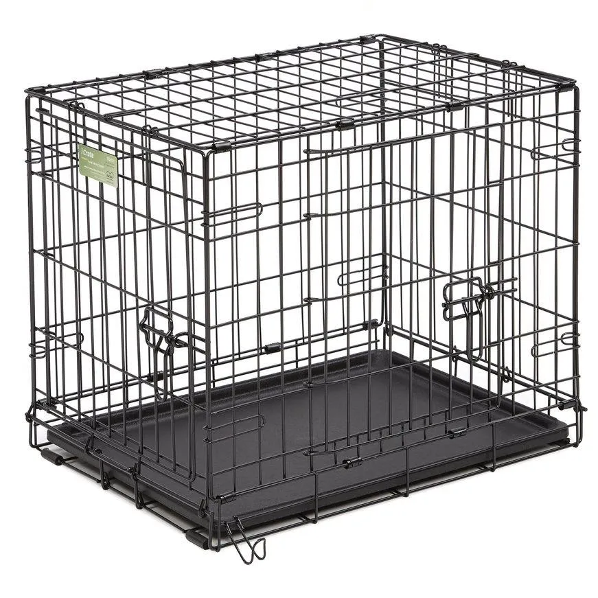 Midwest I-Crate Double Door Metal Folding Dog Crate with Divider Panel - 24" X 18" X 19" Inches
