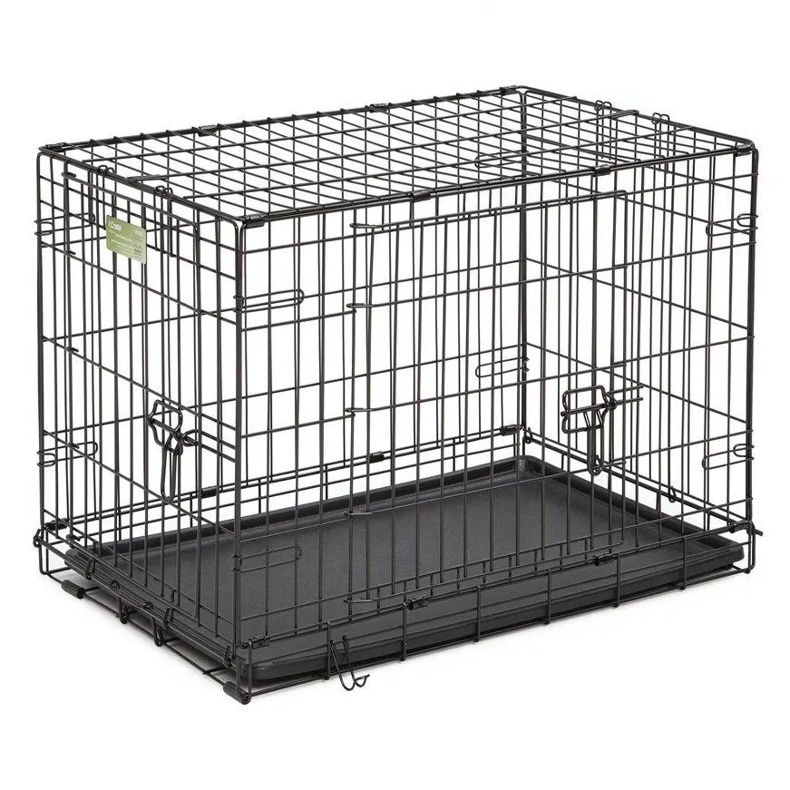 Midwest I-Crate Double Door Metal Folding Dog Crate with Divider Panel - 30" X 19" X 21" Inches