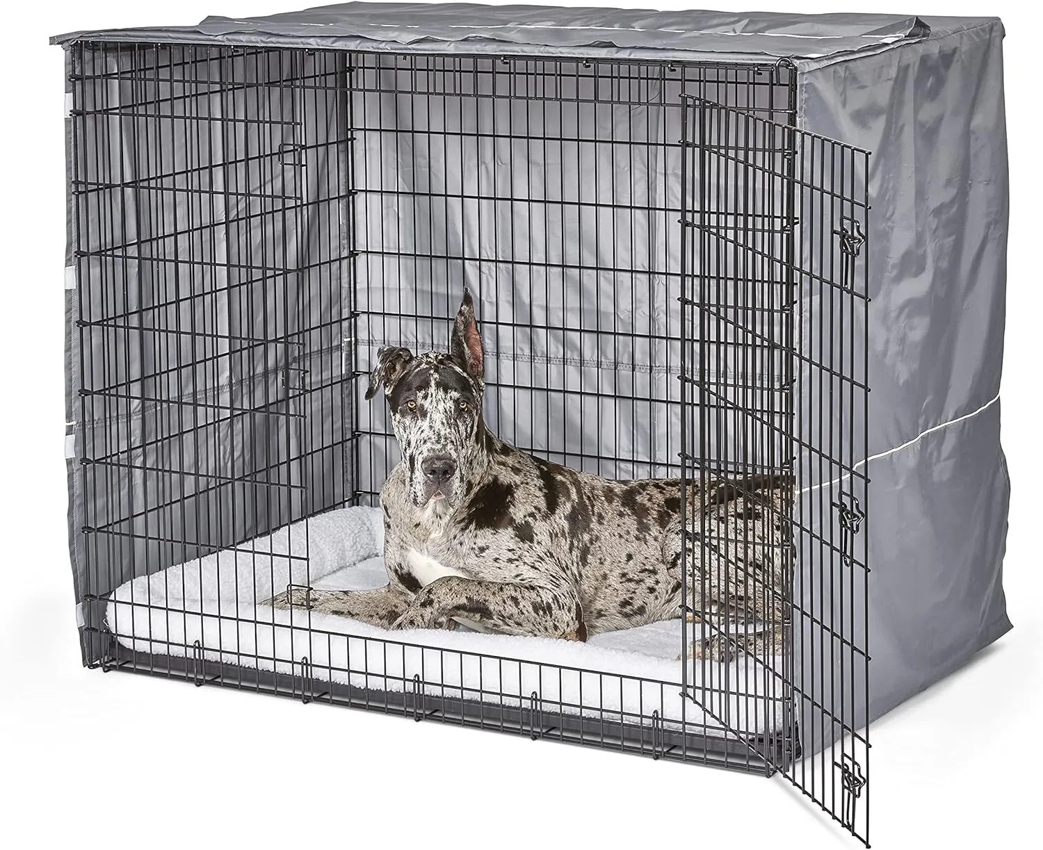 New World XXL Dog Crate Cover, Privacy Dog Crate Cover Designed to Fit Midwest Ginormous Dog Crate Models SL54 & SL54DD, Machine Wash & Dry, Gray, 54-Inch