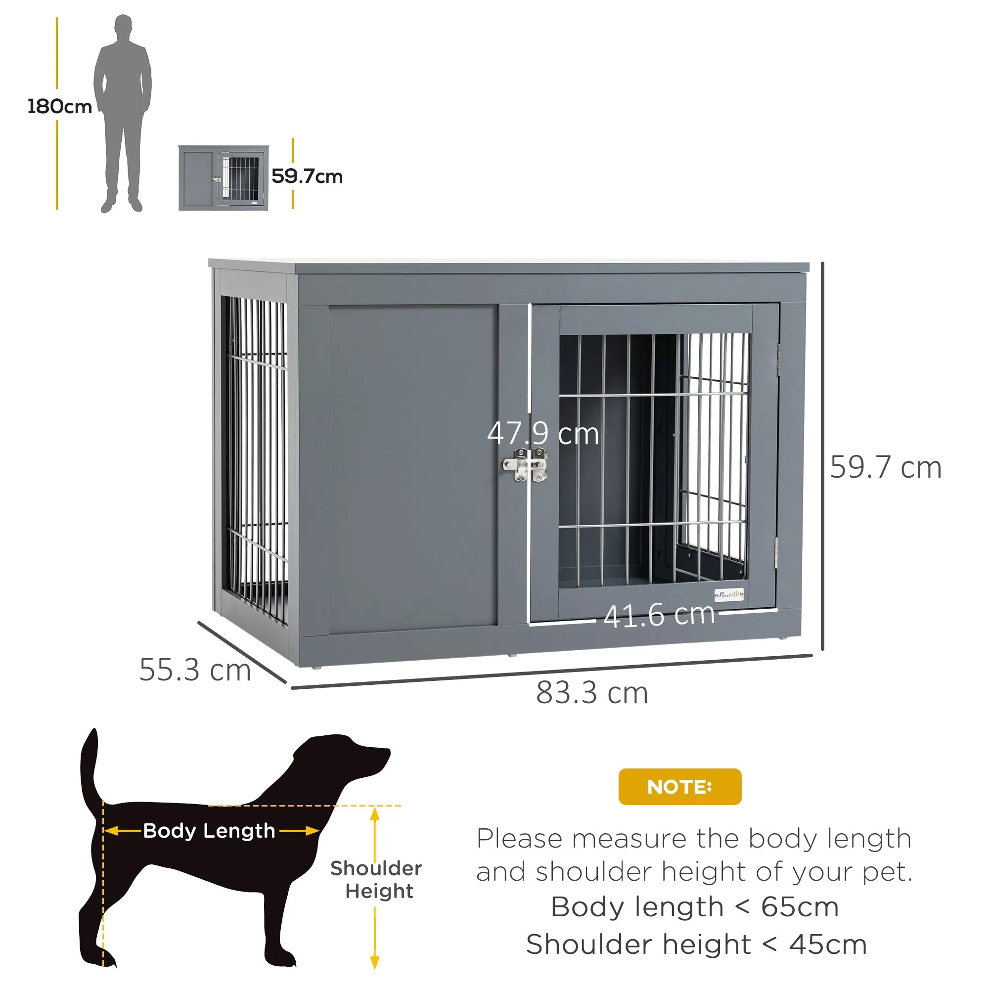 PawHut Furniture Style Dog Crate for Small and Medium Dogs