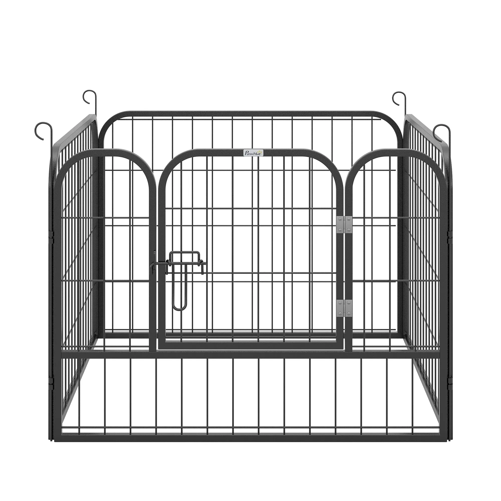 PawHut Heavy Duty Dog Pens Pet Puppy Metal PlayPen 4 Panel Foldable Dog Crate Kennel 82 x 82 x 60 cm
