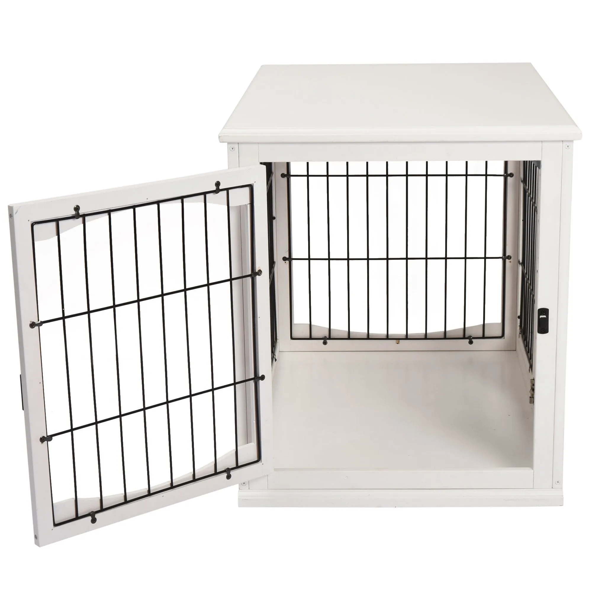 Pawhut Medium-Density Fibreboard 3-Door Small Indoor Pet Cage White