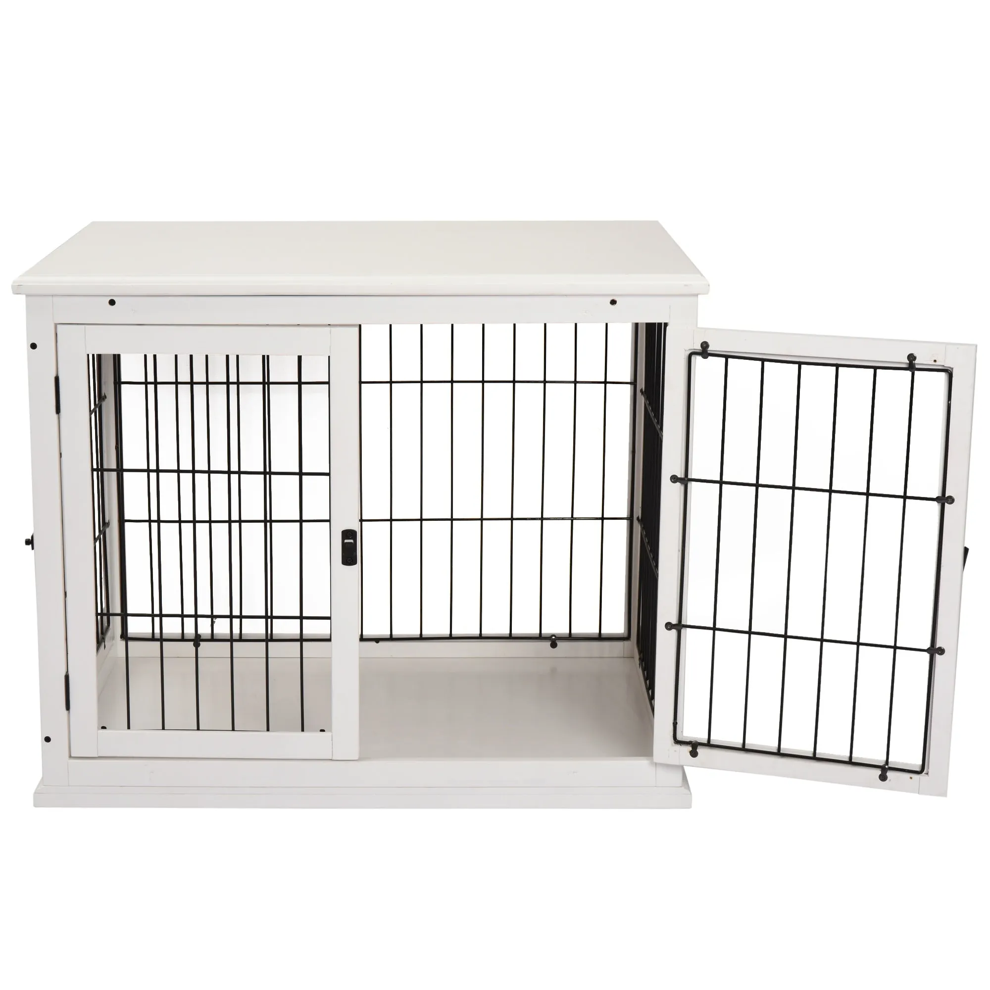 Pawhut Medium-Density Fibreboard 3-Door Small Indoor Pet Cage White