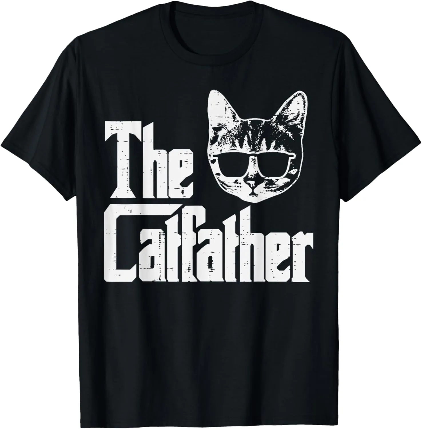 The Catfather Funny Cat Dad Fathers Day Movie Pun Papa Men T-Shirt