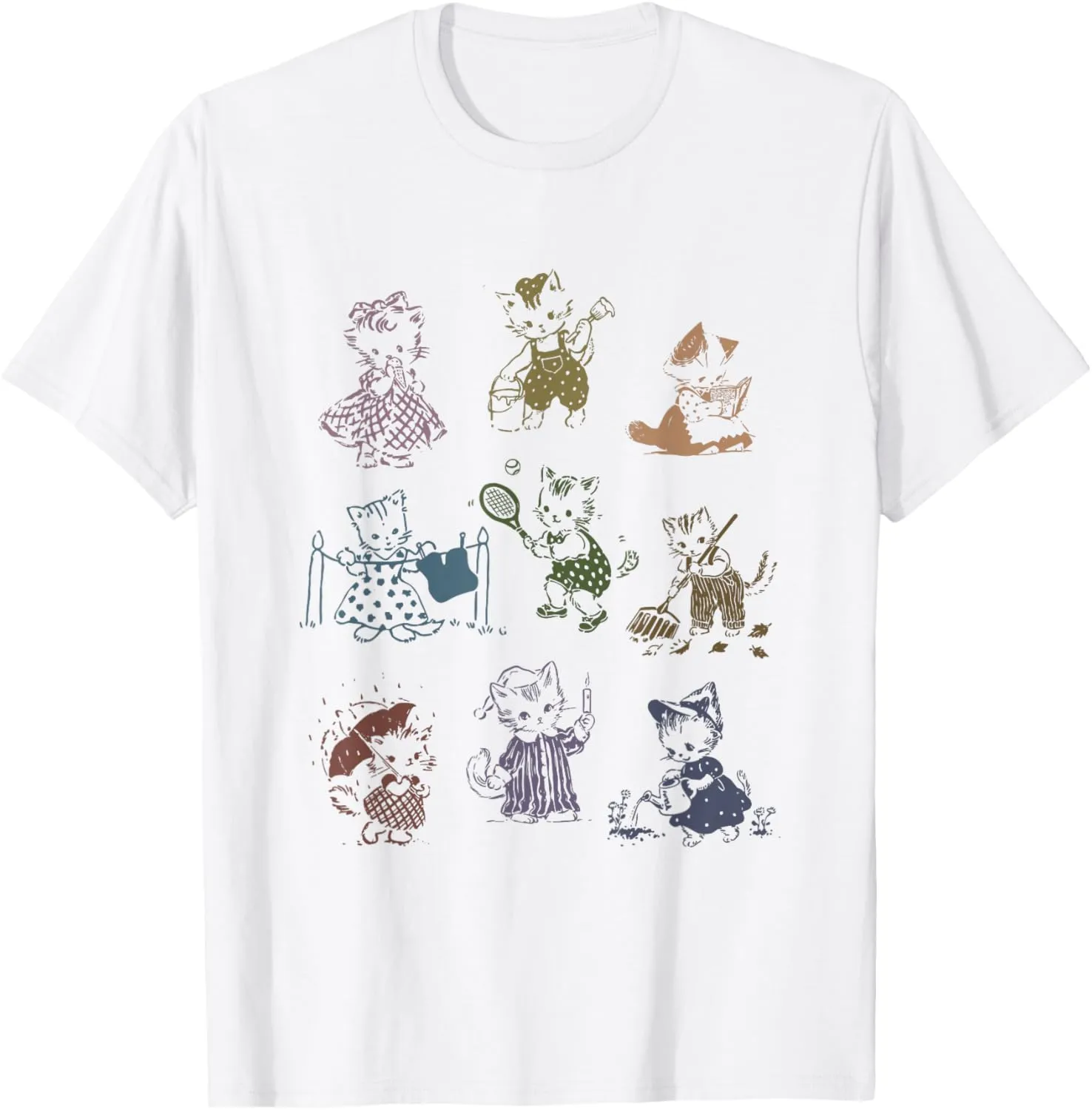 Vintage 90s Tattoo Cat Retro Kitten Cute Cat Lovers Cat Mom T-Shirt