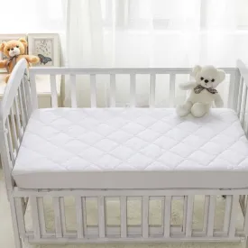 Waterproof Crib Mattress Pad Luxury Satin Stripe