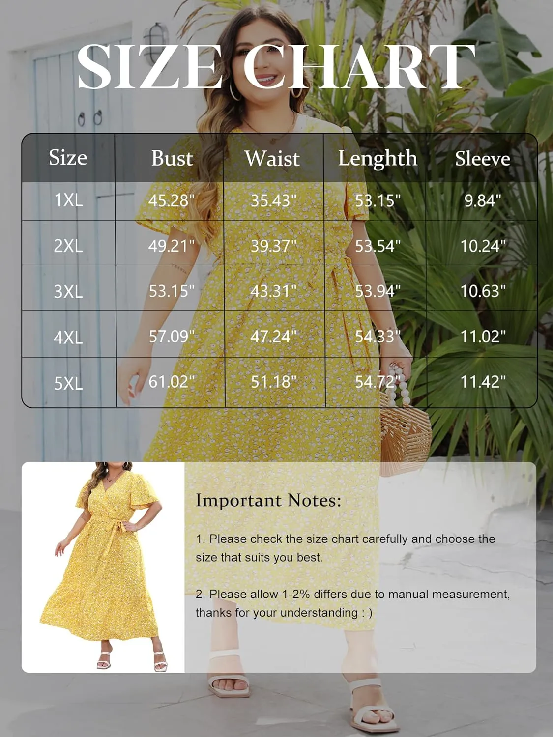 Womens Plus Size Summer Dresses Short Sleeve Wrap V Neck Floral Formal Maxi Wedding Guest Long Dress with Belt XL-5XL